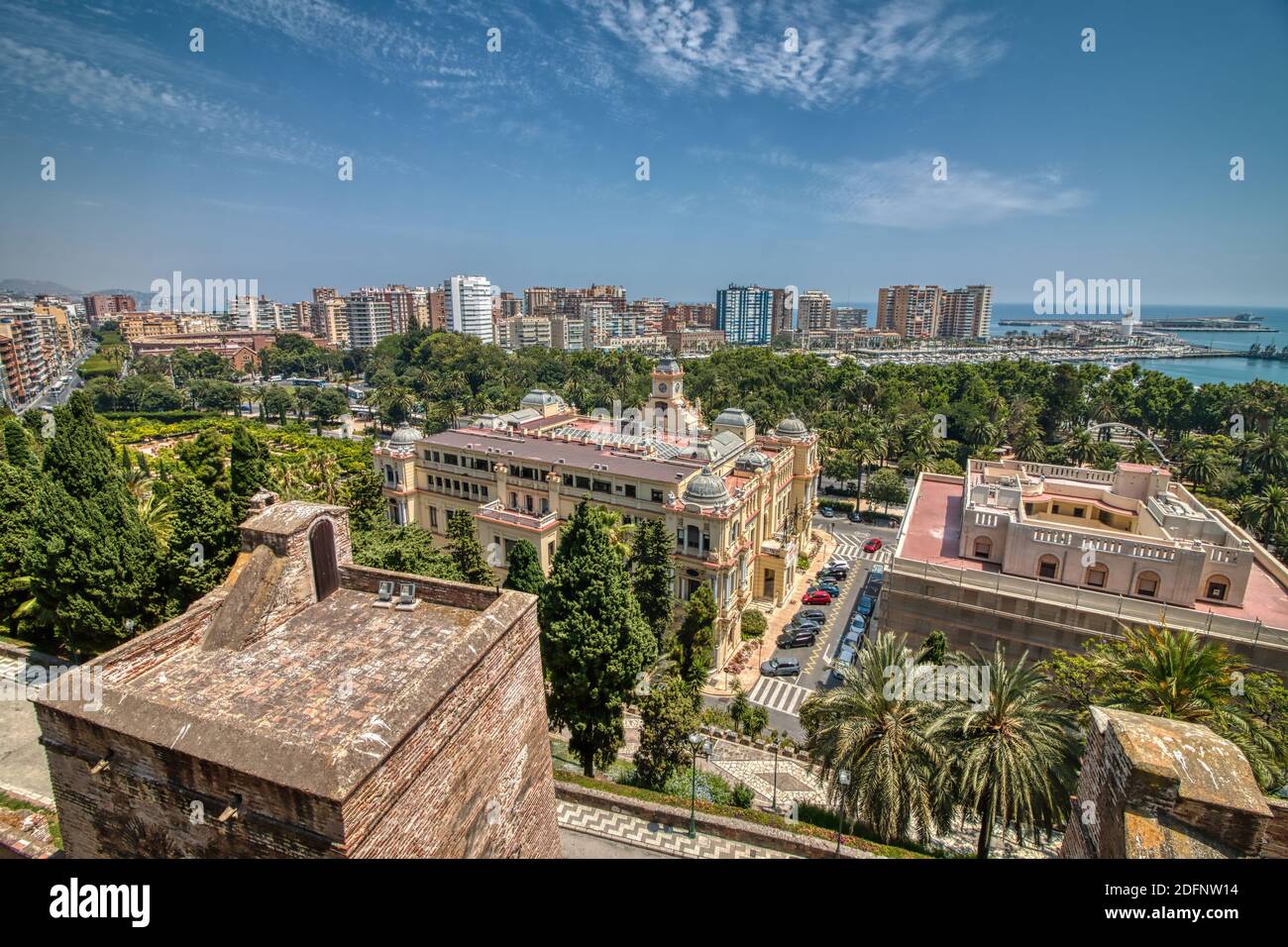 Malaga vue de l'Alcazaba. Costa del sol, Andalousie, Espagne Banque D'Images