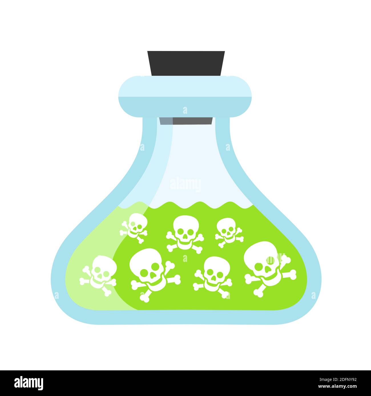 Le poison est la verrerie de laboratoire - notification, avertissement et mise en garde concernant les liquides et liquides dangereux Banque D'Images