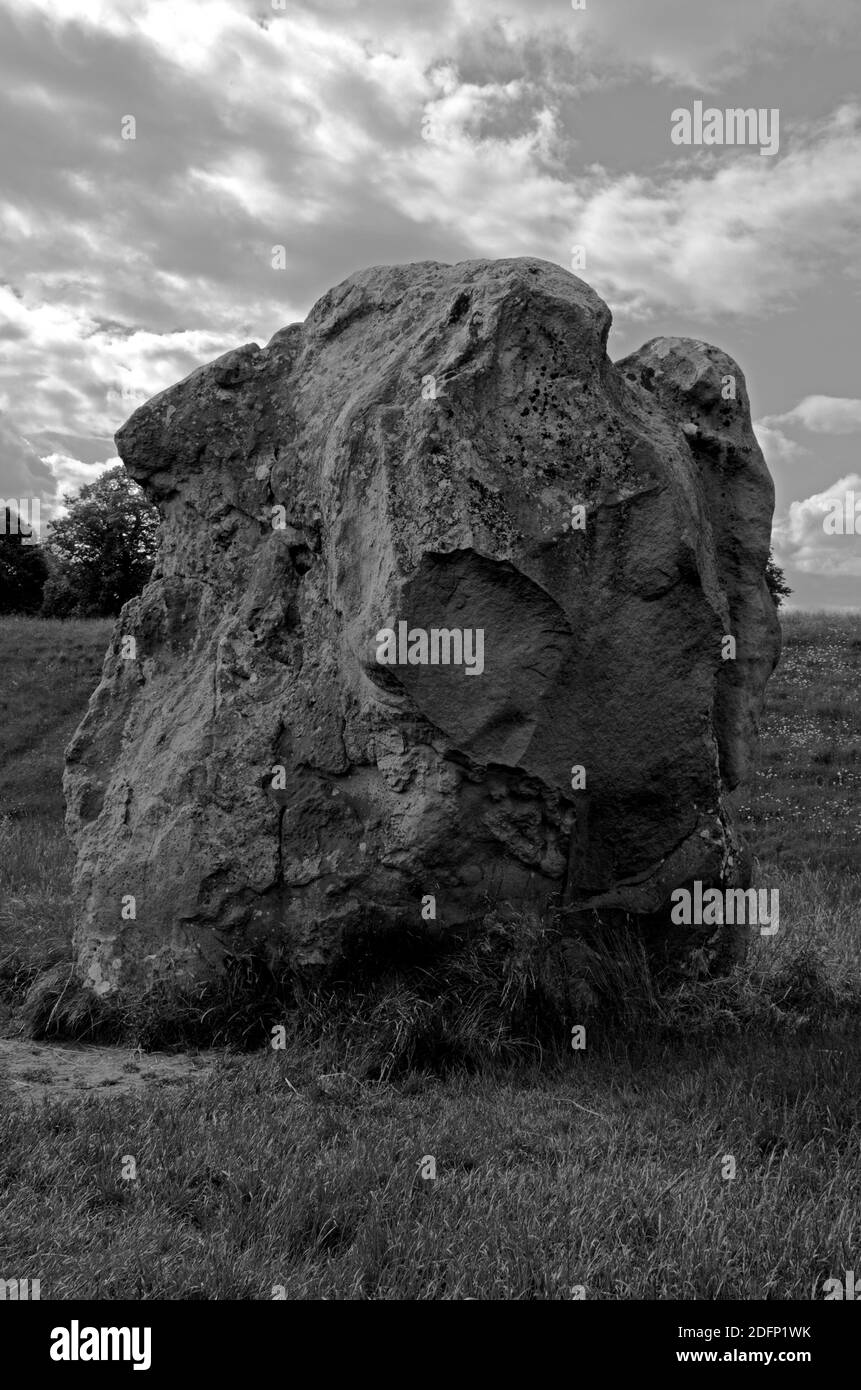 Une image montrant sur les vieilles pierres d'Avebury Wiltshire Royaume-Uni Banque D'Images