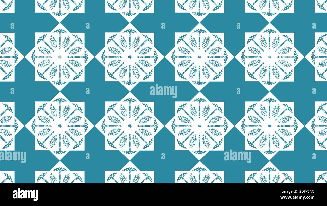 motif avec flocons de neige, motif graphique vectoriel, isolé sur fond bleu. Illustration de Vecteur