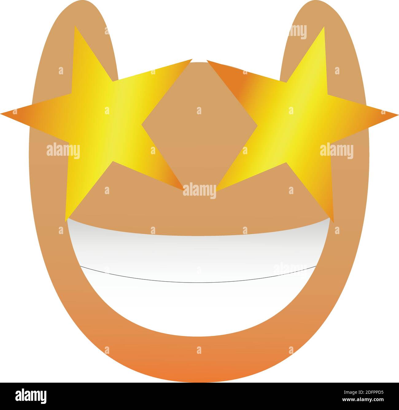 Drôle de hibou visage d'un ensemble avec les yeux de grandes étoiles. Kawaii Emoji. Icônes avec un beau dégradé. SPE 10. Illustration de Vecteur