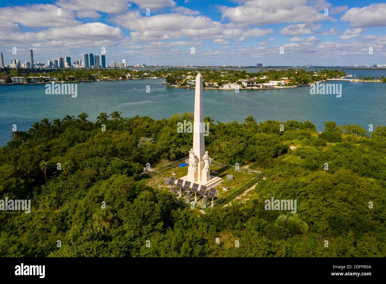 Henry Flagler Memorial Island Miami Beach FL Banque D'Images