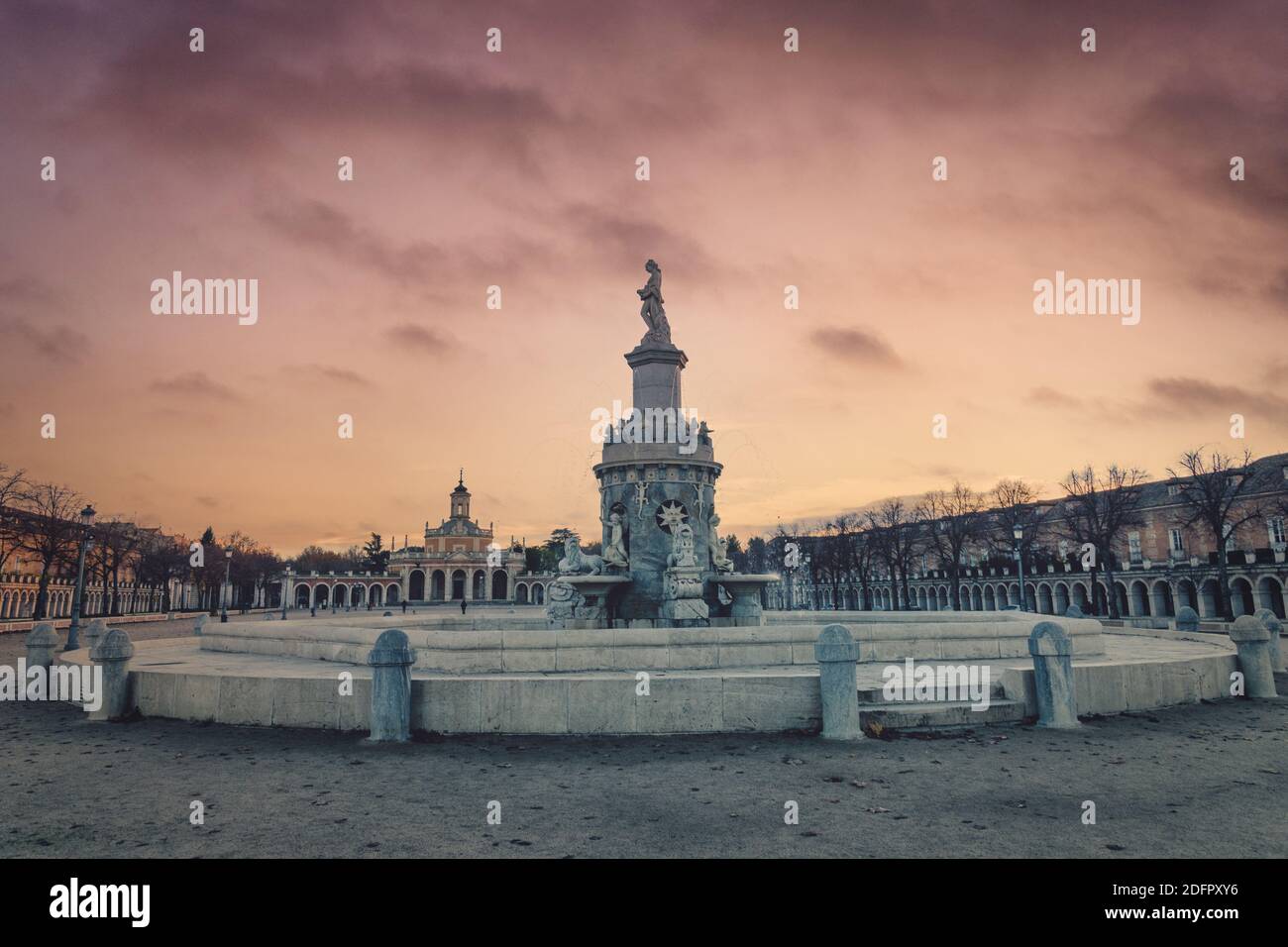 Fontaines des Jardins du Palais Royal d'Aranjuez à Madrid, Espagne Banque D'Images