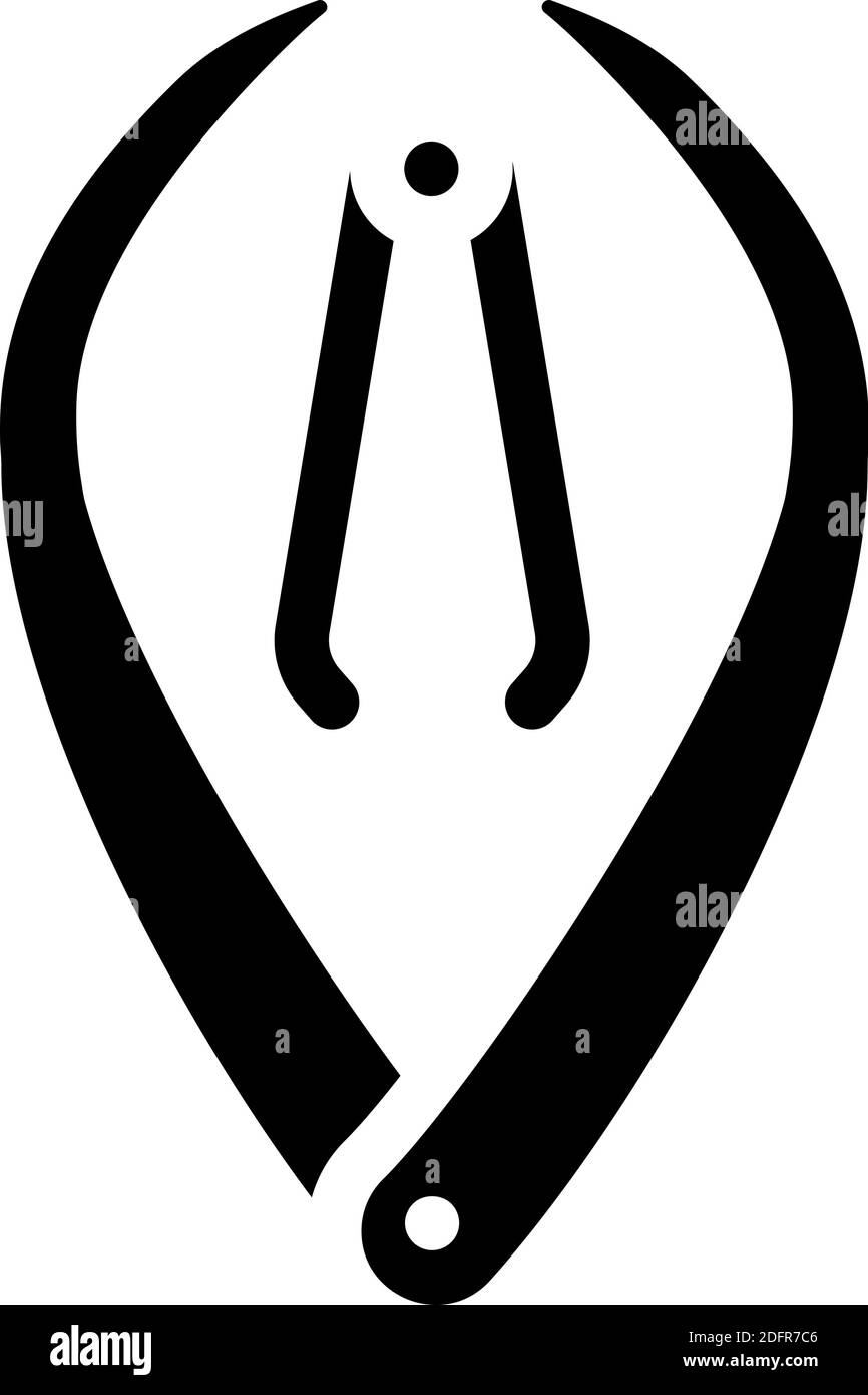 compas outil de poterie glyphe icône illustration vectorielle Illustration de Vecteur
