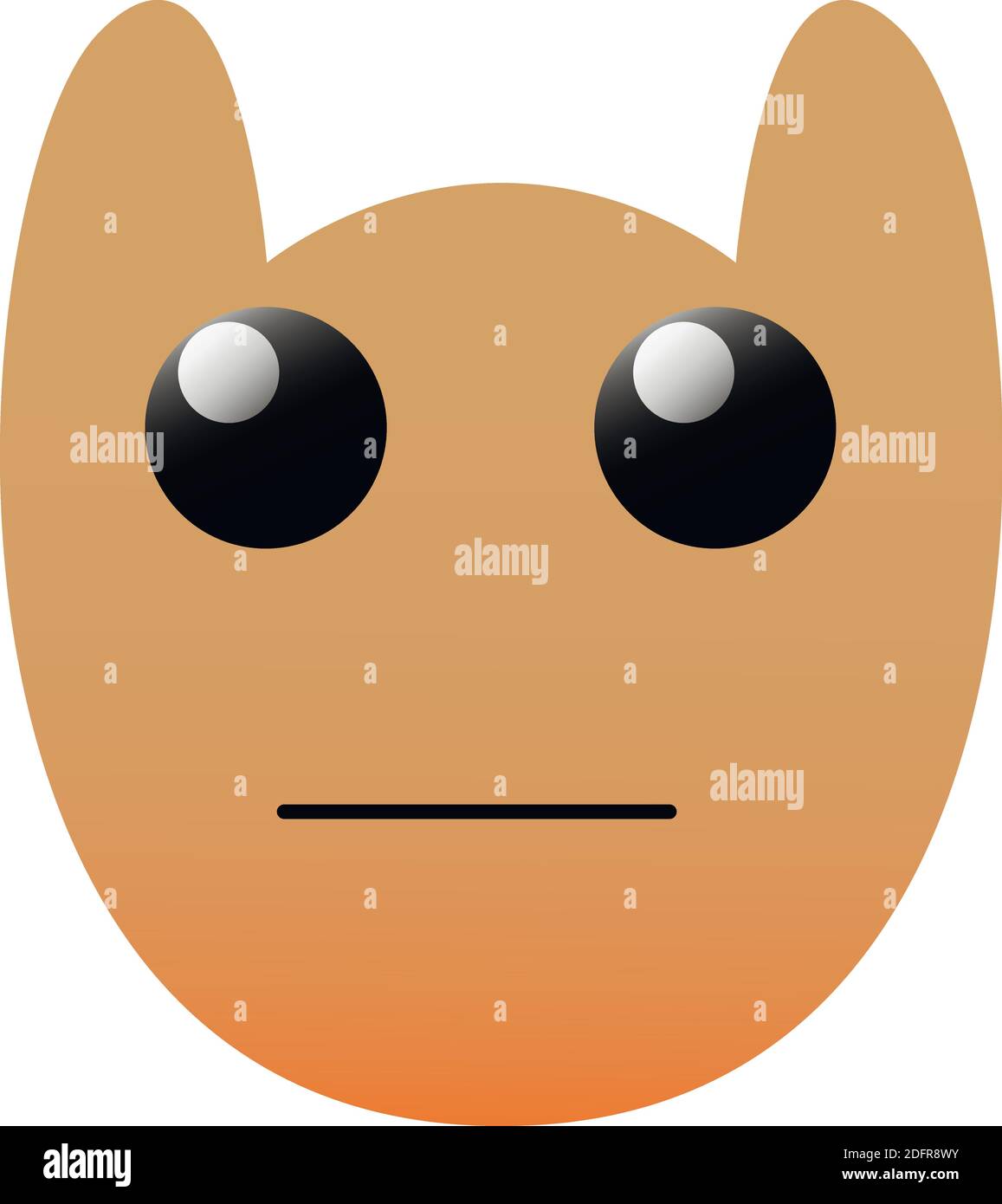 Drôle de hibou visage d'un ensemble avec de grands yeux. Poker face kawaii Emoji. Icônes avec un beau dégradé. SPE 10. Illustration de Vecteur