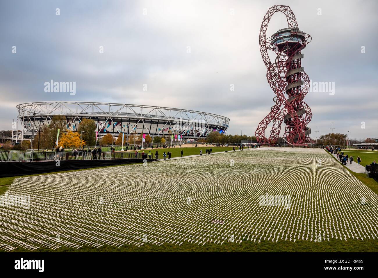 Les voiles de la somme, parc olympique Queen Elizabeth, Londres Banque D'Images