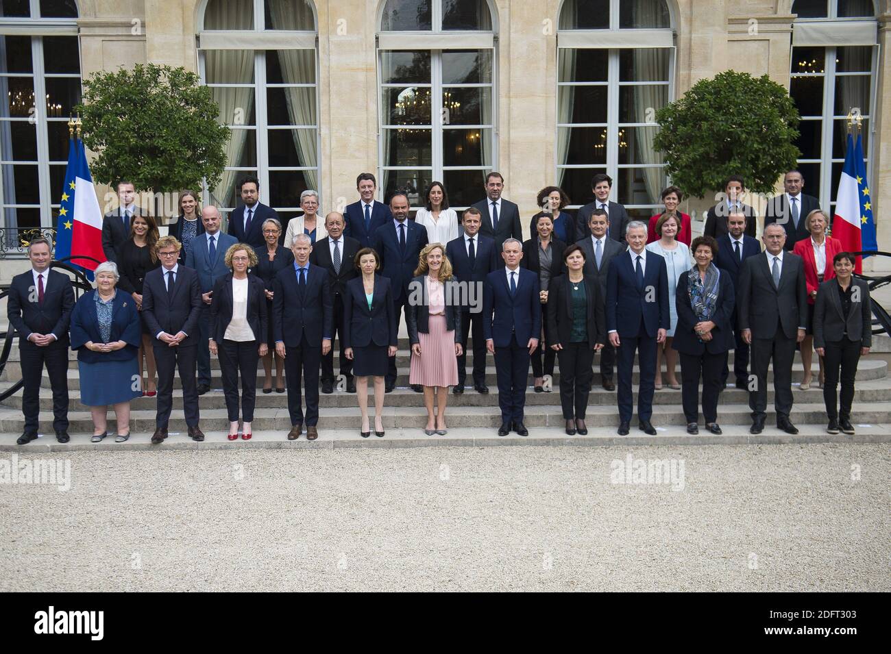 Photo officielle du nouveau gouvernement à l'Elysée Palace à Paris le 17 octobre 2018. Photo par ELIOT BLONDT/ABACAPRESS.COM Banque D'Images