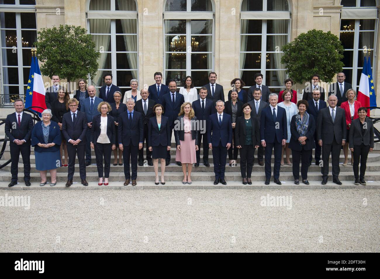 Photo officielle du nouveau gouvernement à l'Elysée Palace à Paris le 17 octobre 2018. Photo par ELIOT BLONDT/ABACAPRESS.COM Banque D'Images