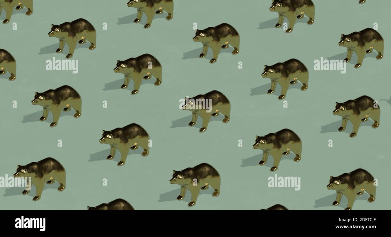 Bear Market, Bourse, Gold. La montée des marchés financiers Banque D'Images