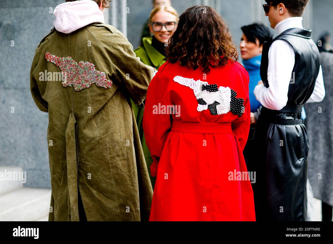 Street style, gros plan à Ingorokva printemps été 2019 prêt-à-porter show, tenu à Mercedes Benz Fashion week Tbilissi, Géorgie, le 3 novembre 2018. Photo de Marie-Paola Bertrand-Hillion/ABACAPRESS.COM Banque D'Images