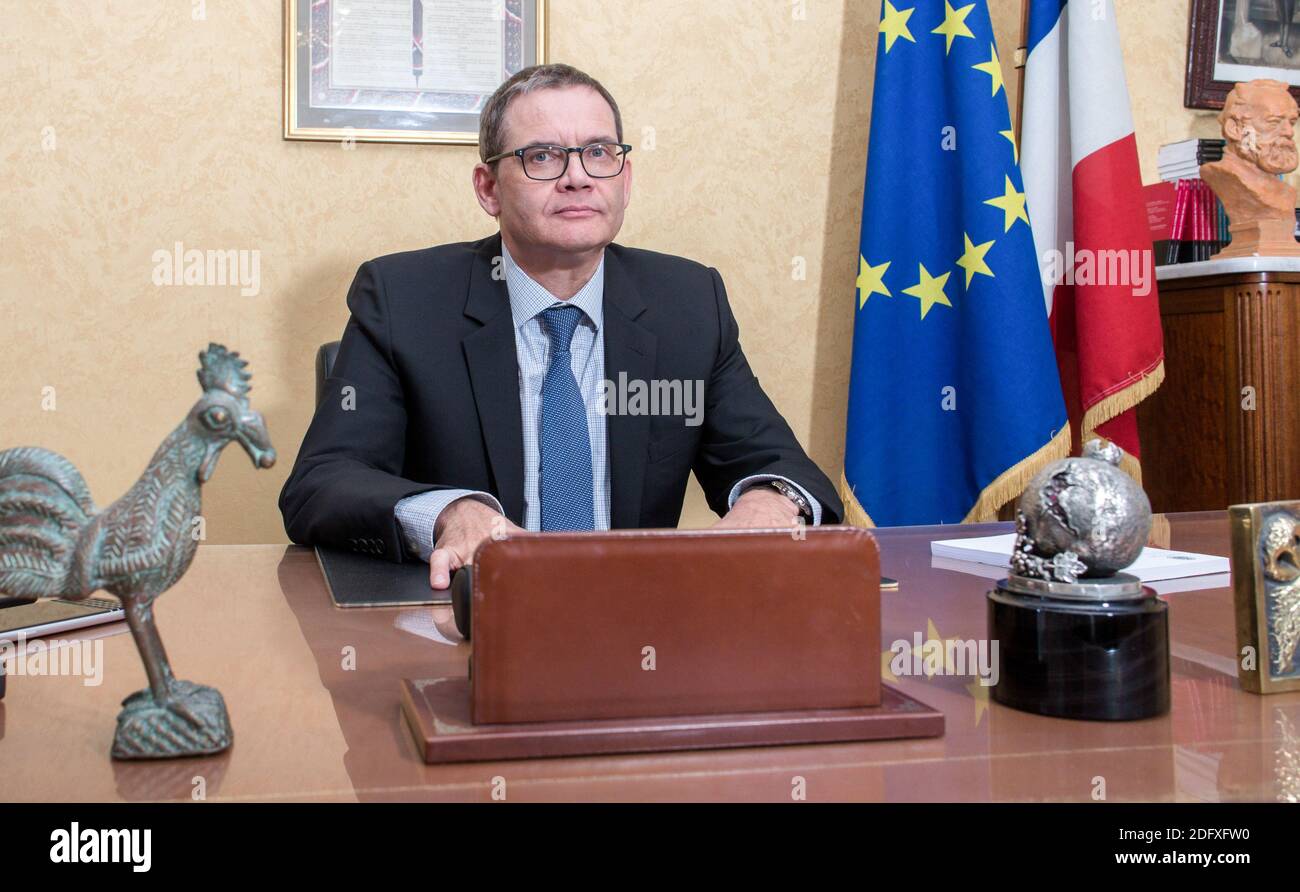 Jean-Pierre Hubsch Grand Maître du Grand Orient de France fils bureau de la rue Siège des cadets du GODF. Paris, France, 3 octobre 2018. Photo de Vernier/JBV News/ABACAPRESS.COM Banque D'Images