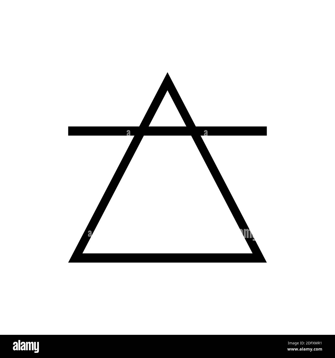 le symbole de l'air, un des symboles de l'alchimie. Icône d'air noir et blanc. Banque D'Images