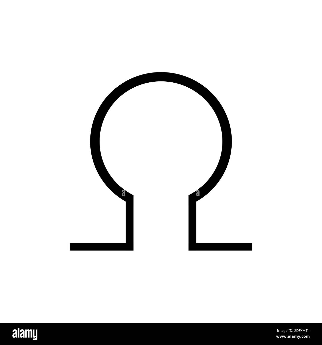Le symbole de la mort, un des symboles de l'alchimie. Icône de la mort en noir et blanc. Banque D'Images