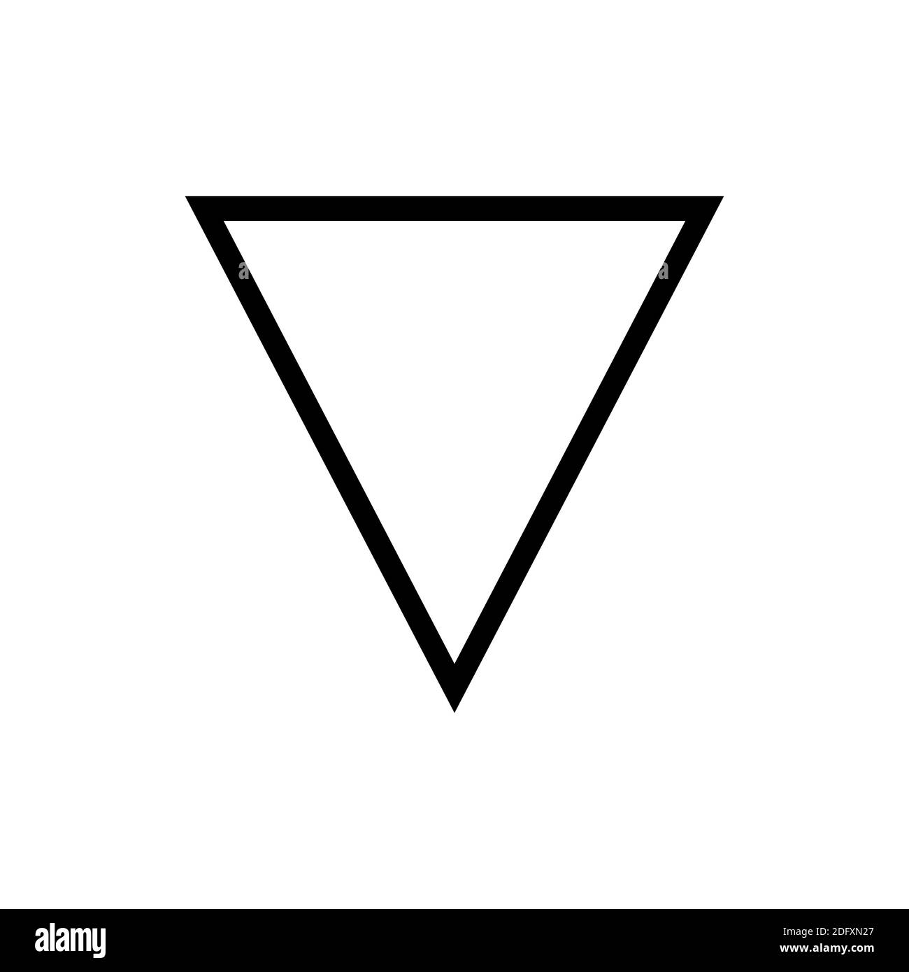 le symbole de l'eau, un des symboles de l'alchimie. Icône d'eau en noir et blanc. Banque D'Images