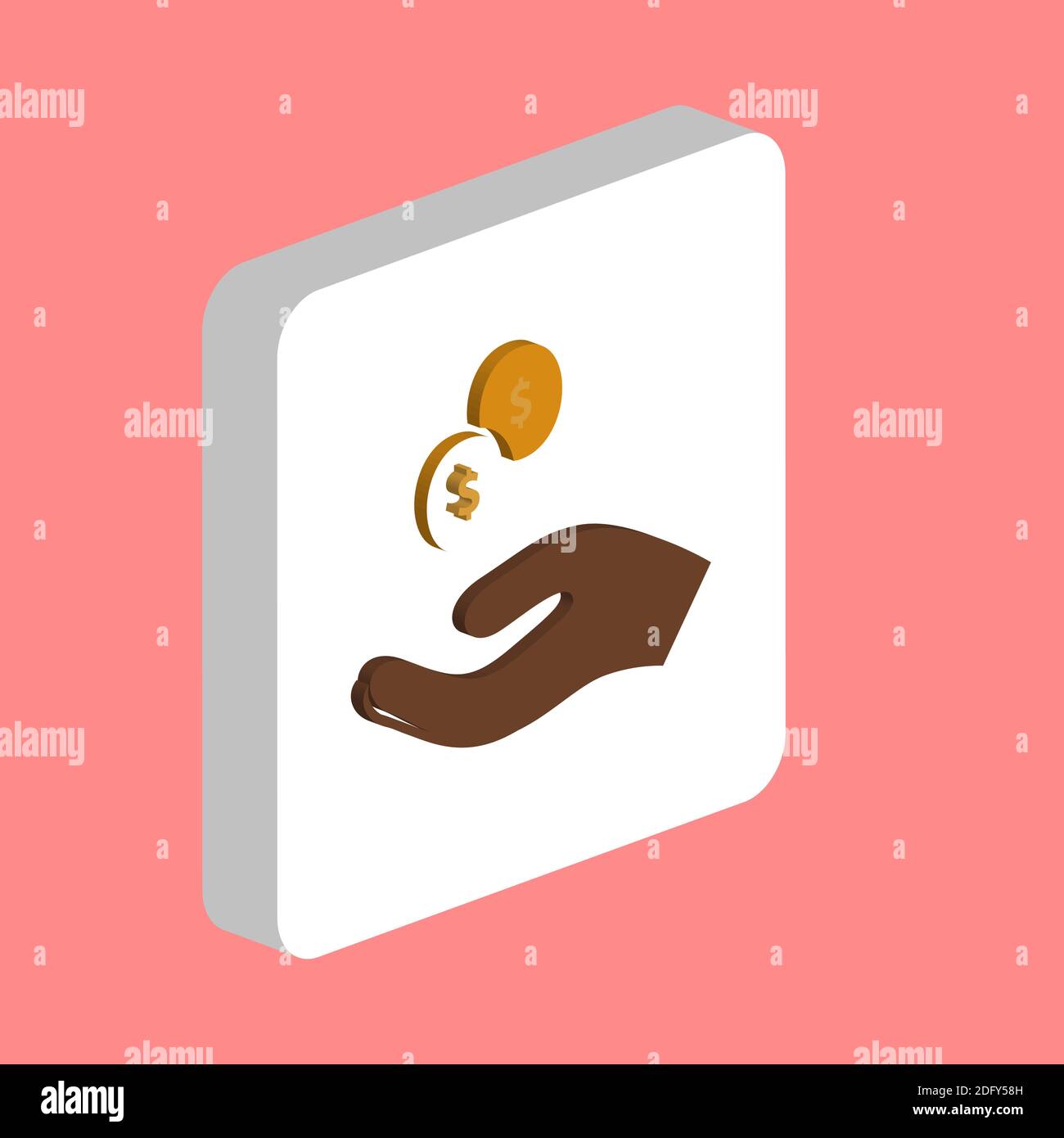 Icône de vecteur simple beggar. Modèle de conception de symbole d'illustration pour élément d'interface utilisateur Web mobile. Pictogramme isométrique de couleur parfaite sur carré blanc 3d. Beggar Illustration de Vecteur