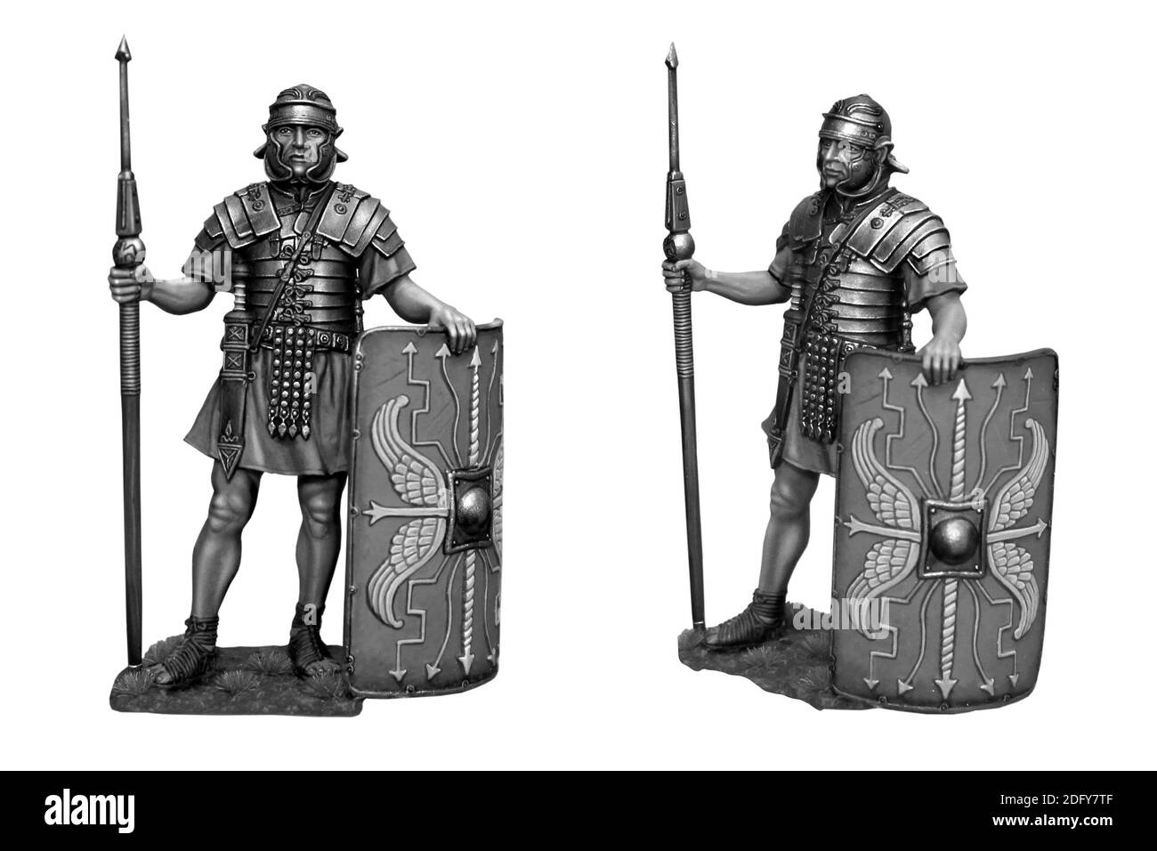 Légion romain. Légionnaire romain avant la bataille. Illustration historique. Banque D'Images