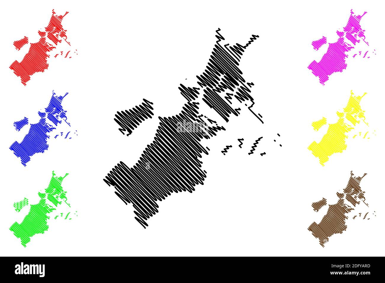 Suffolk County, Commonwealth of Massachusetts (comté des États-Unis, États-Unis d'Amérique, États-Unis, États-Unis, États-Unis) carte illustration vectorielle, scribble sketch Suffolk Illustration de Vecteur