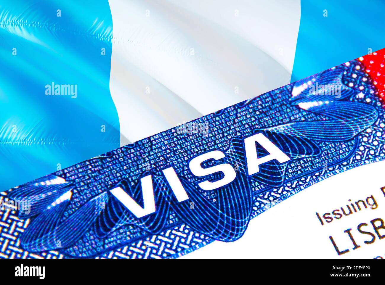 Guatemala Visa en passeport. Visa d'immigration des États-Unis pour les  citoyens du Guatemala se concentrant sur le mot VISA. Voyage Guatemala visa  dans identification nationale fermer Photo Stock - Alamy