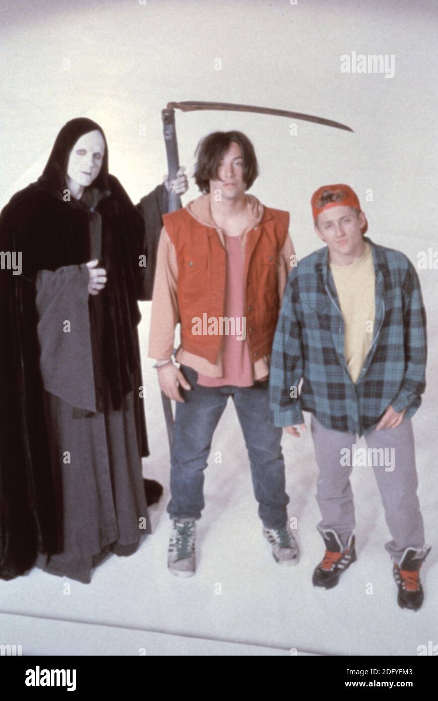 William Sadler dépeint le Reaper, Alex Winter est ... Bill S. Preston Esquire et Keanu Reeves sont Ted Theodore Logan dans l'excellent Adv de Bill & Ted Banque D'Images