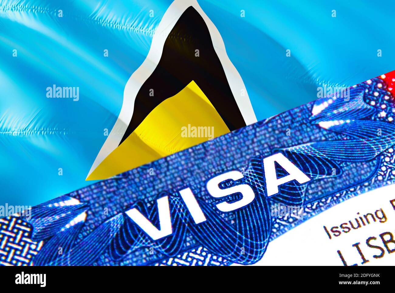 Sainte lucie passport stamps Banque de photographies et d’images à