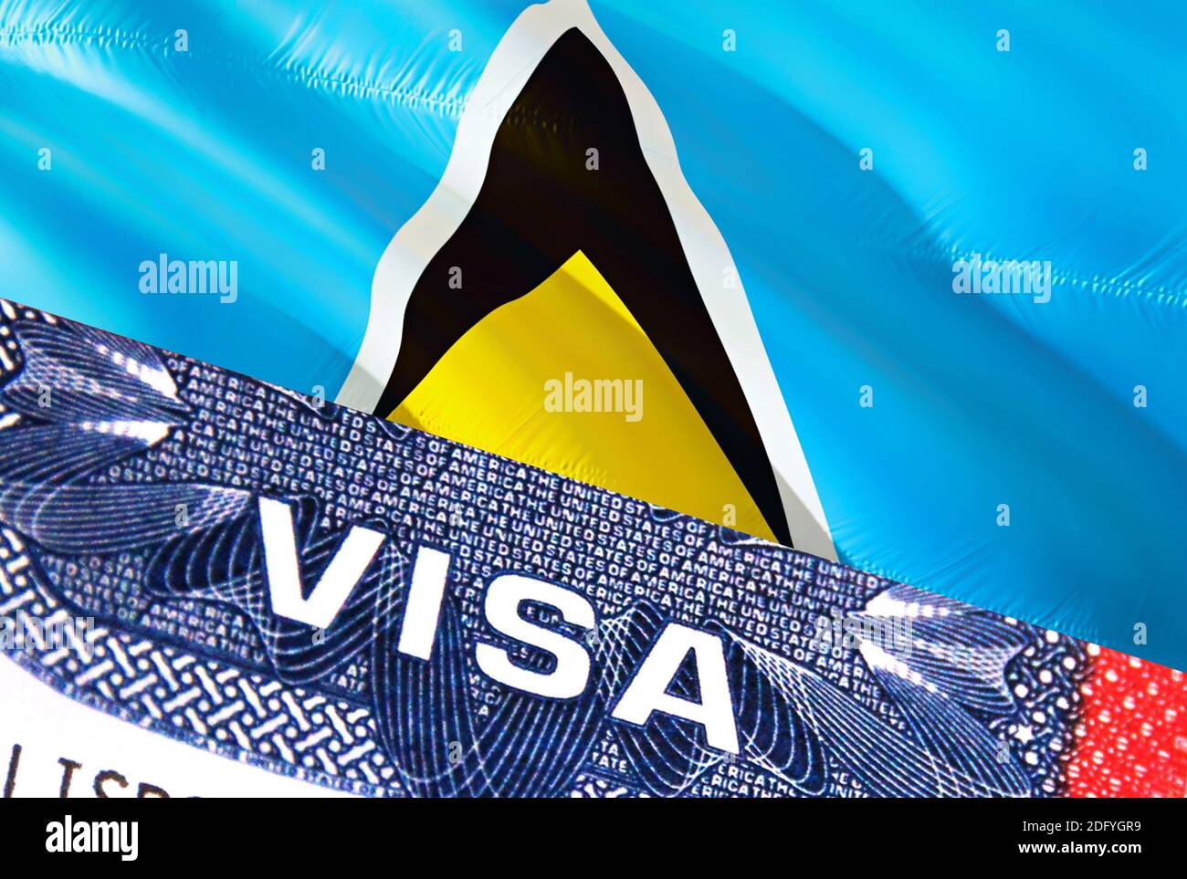 Sainte lucie passport stamps Banque de photographies et d’images à