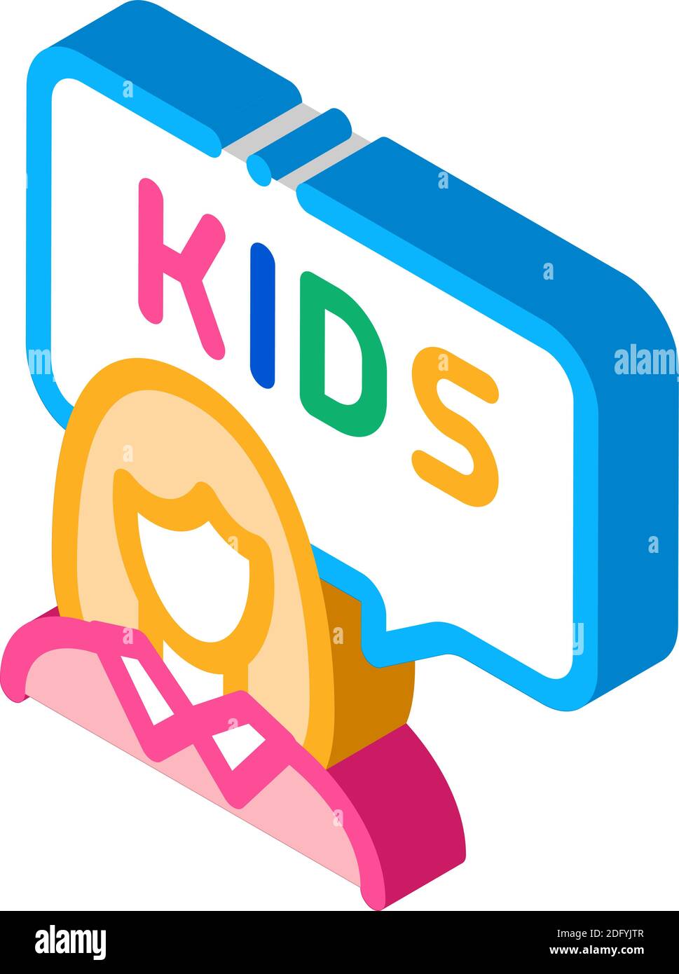 illustration vectorielle d'icône isométrique pour enseignant d'éducation préscolaire Illustration de Vecteur