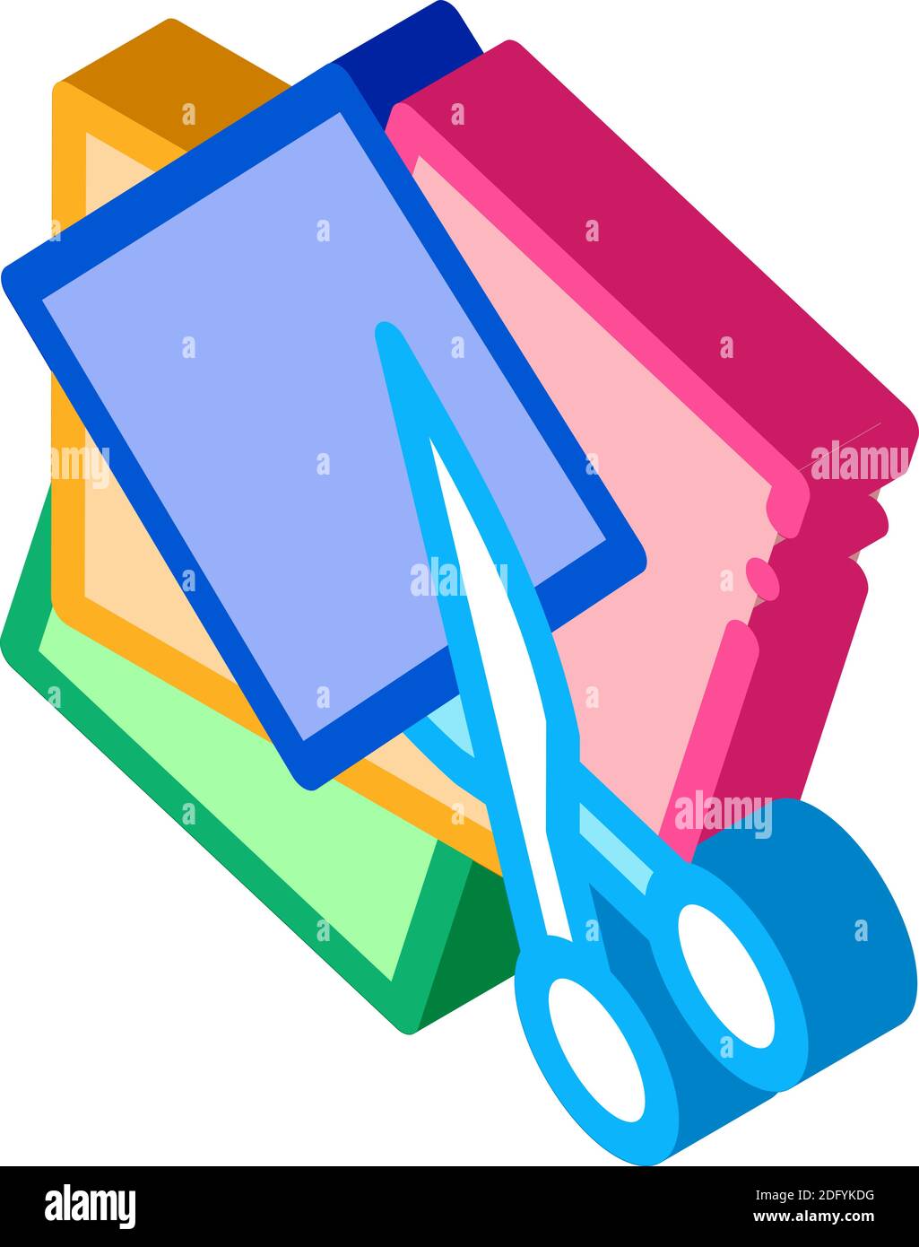 l'éducation préscolaire coupe ciseaux icône isométrique illustration vectorielle Illustration de Vecteur