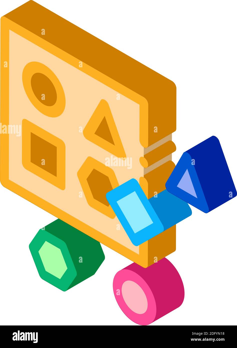 jouets éducatifs isométrique icône vecteur couleur d'illustration Illustration de Vecteur