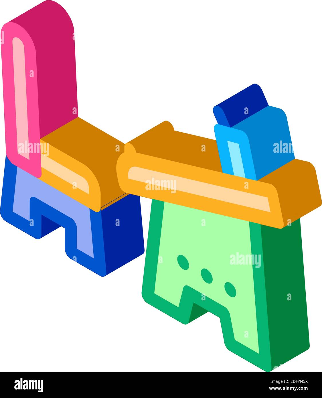 tableau de l'éducation préscolaire isométrique icône illustration vectorielle Illustration de Vecteur