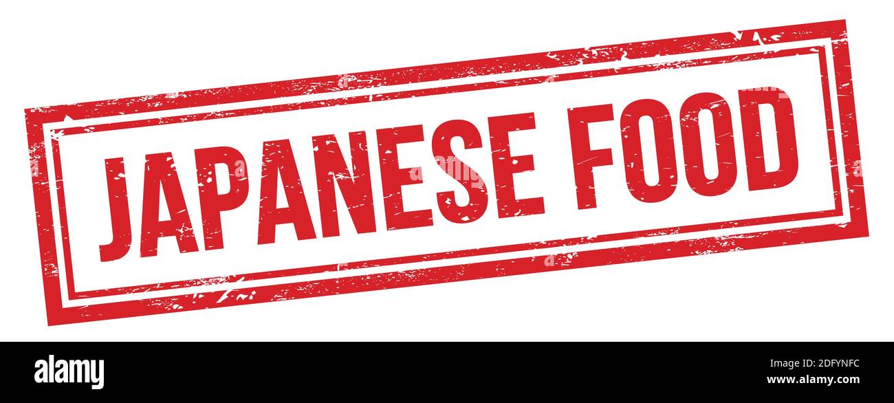 Texte DE LA NOURRITURE JAPONAISE sur timbre rouge grungy rectangle vintage. Banque D'Images