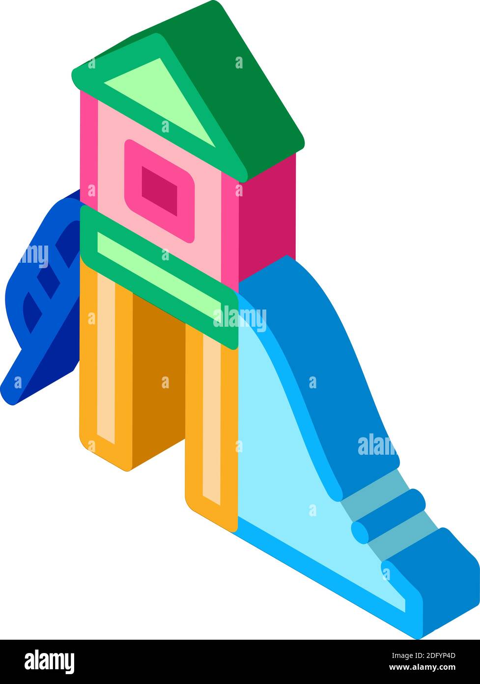 couleur d'illustration vectorielle d'icône isométrique de jeu d'enfants d'âge préscolaire Illustration de Vecteur