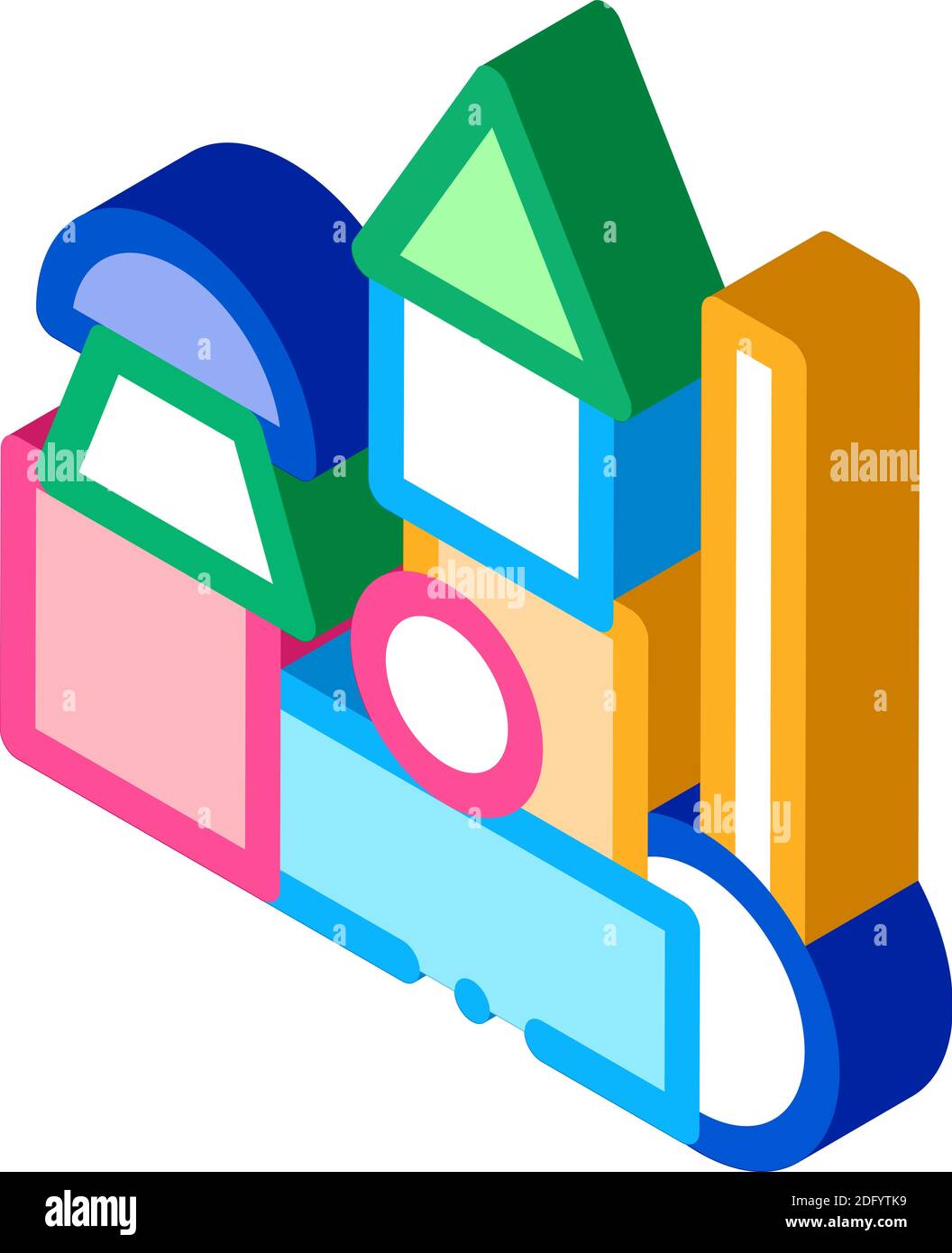 jouets d'éducation préscolaire isométrique icône illustration vectorielle Illustration de Vecteur