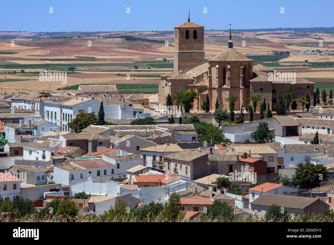 La ville de Belmonte, située dans la province de Cuenca, Castille-la Manche, Espagne. Banque D'Images