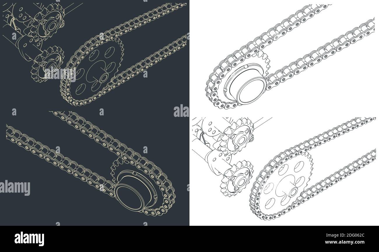 Illustration vectorielle de la transmission de la chaîne mécanique de la  moto et des dessins des pignons mini-ensemble Image Vectorielle Stock -  Alamy
