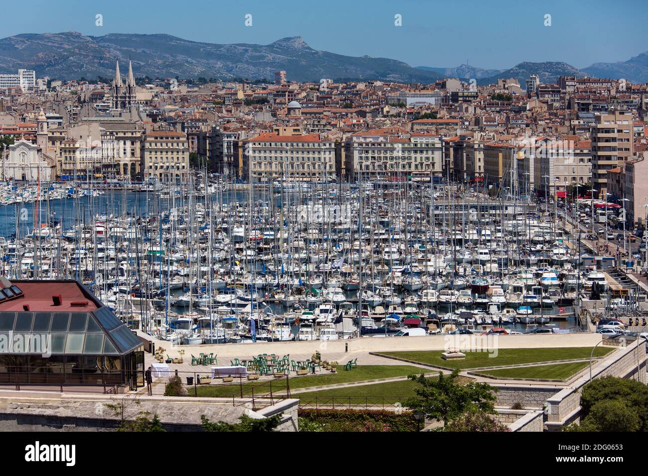 Le Vieux Port de la ville de Marseille à la Côte d'Azur région du sud de la France. Banque D'Images