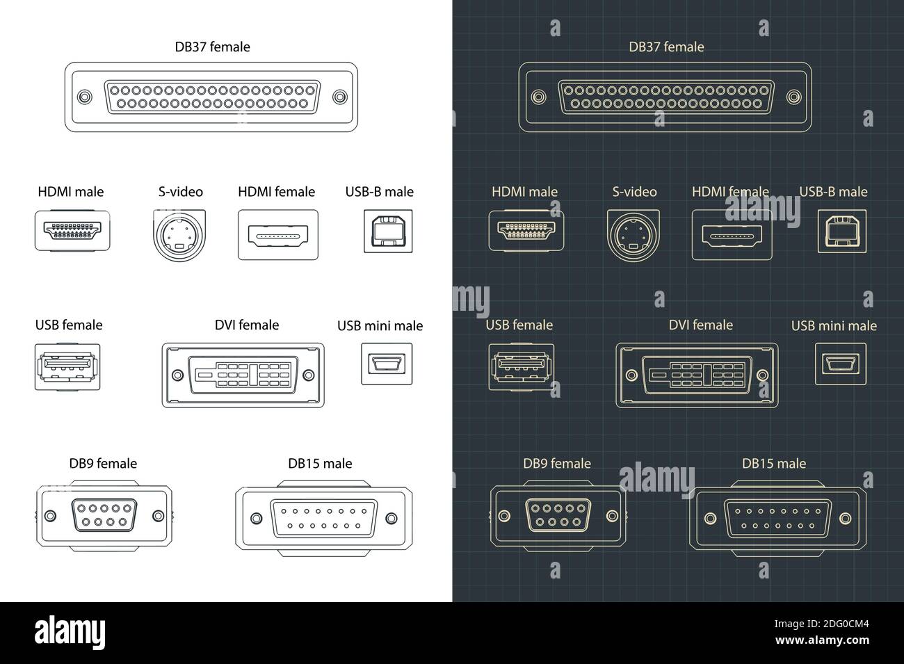 Illustration vectorielle stylisée d'une interface Plug-and-Sockets dessinant un mini-jeu Illustration de Vecteur