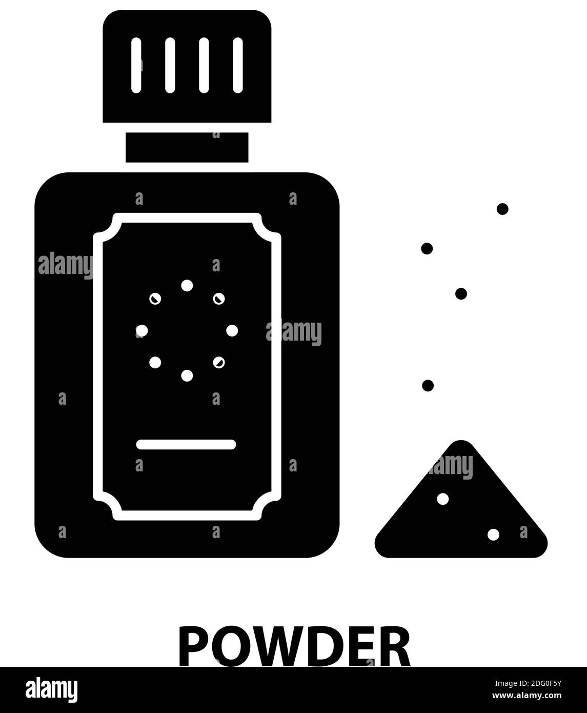 icône de poudre, signe vectoriel noir avec traits modifiables, illustration de concept Illustration de Vecteur