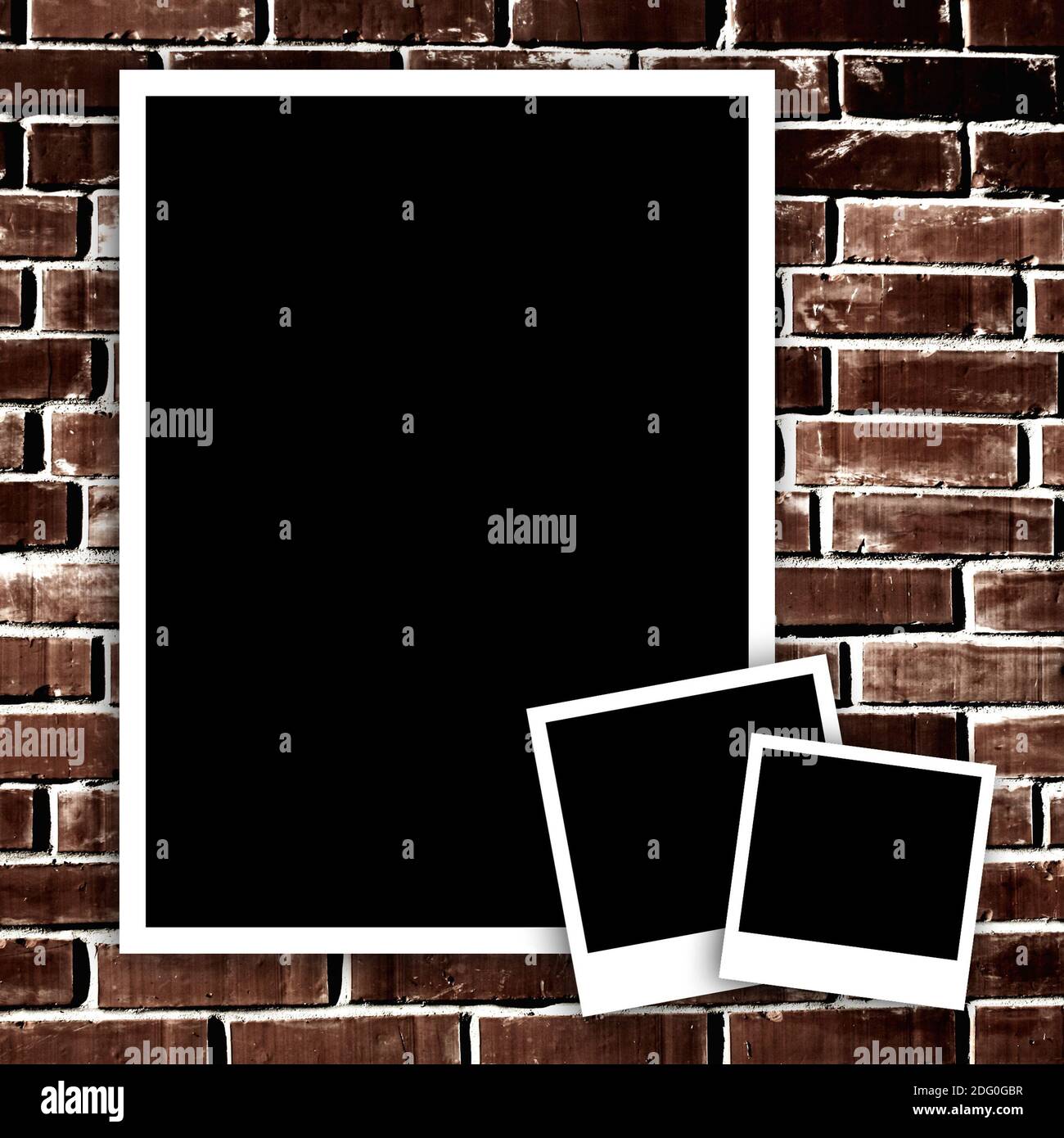 Photos vides sur fond de mur de briques grunge Banque D'Images
