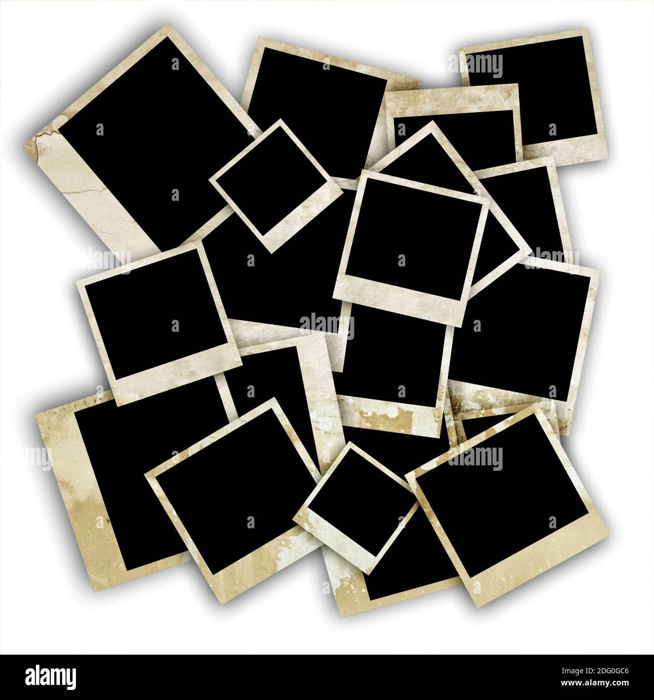 Vider les anciens cadres photo isolés Banque D'Images