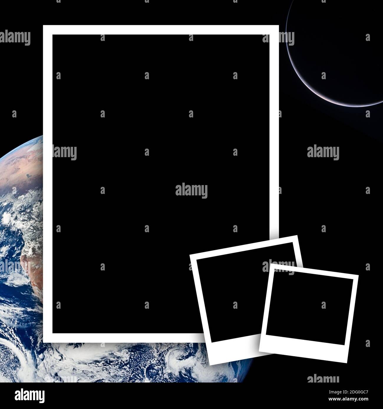 Photos vides avec la terre de l'arrière-plan de l'espace Banque D'Images