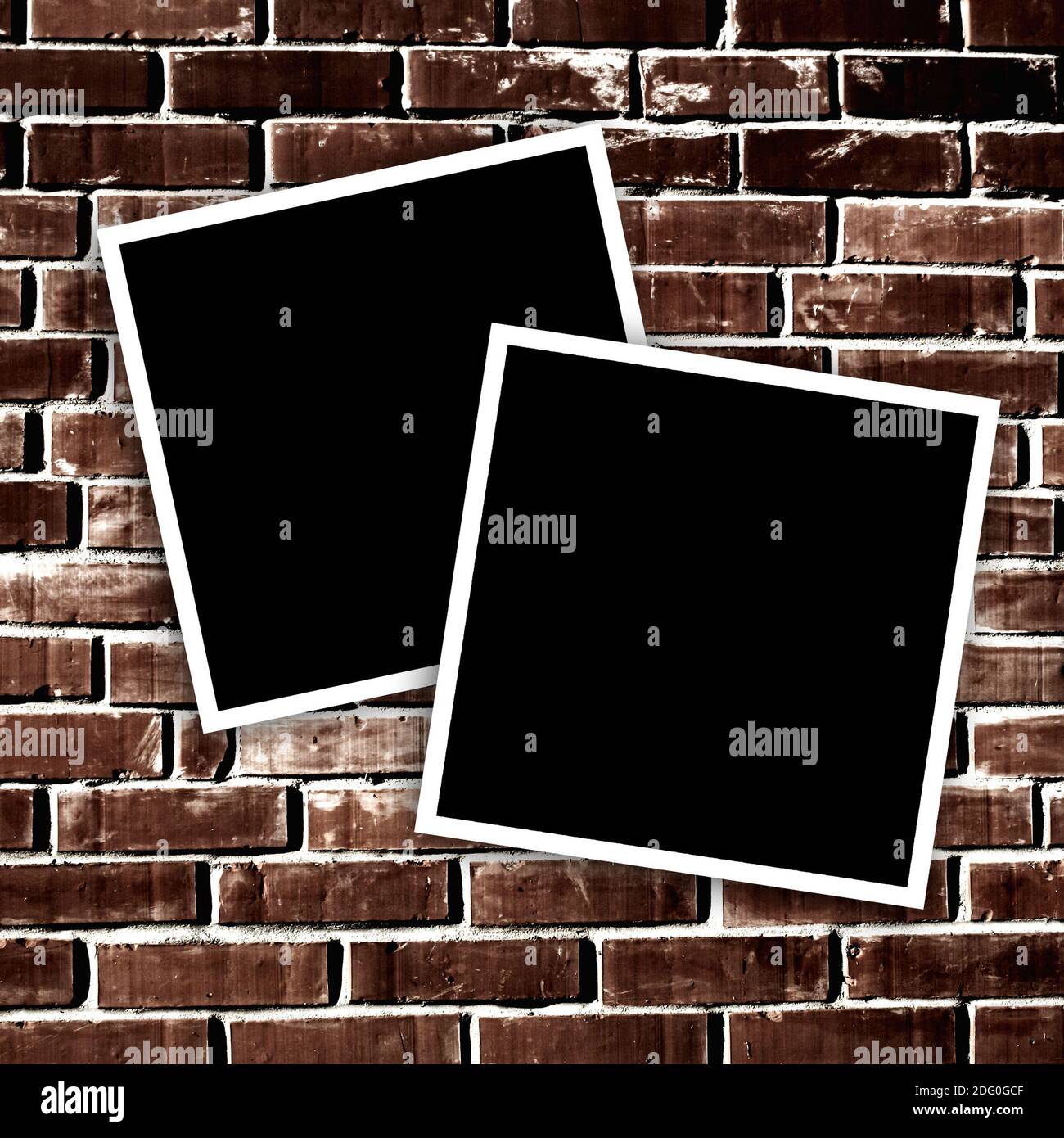 Photos vides sur fond de mur de briques grunge Banque D'Images