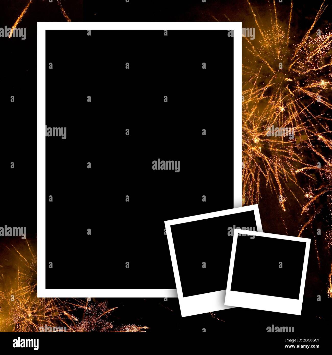 Photo vide avec arrière-plan de feu d'artifice Banque D'Images