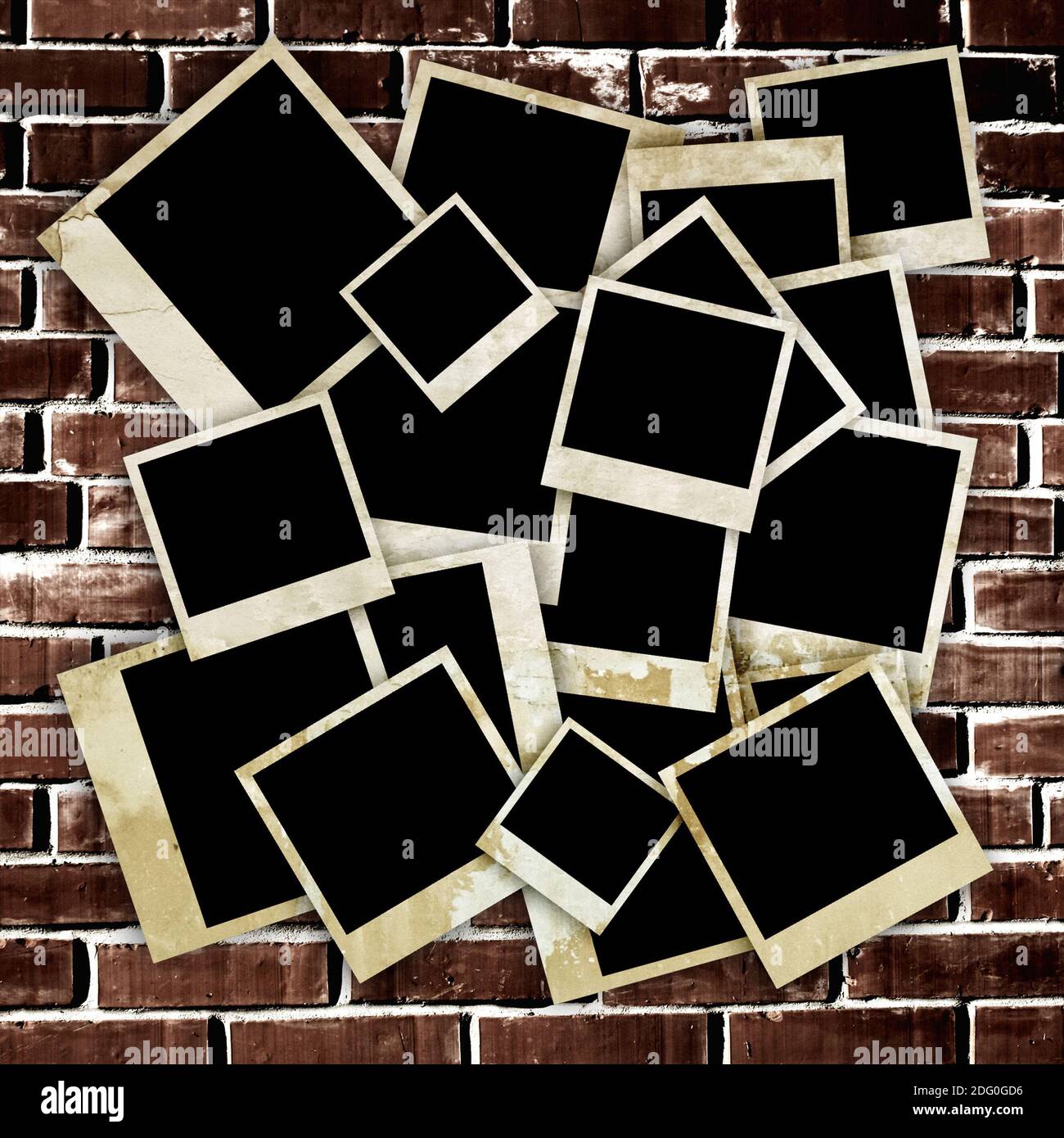Photos vintage vides sur le mur de briques grunge Backgrou Banque D'Images