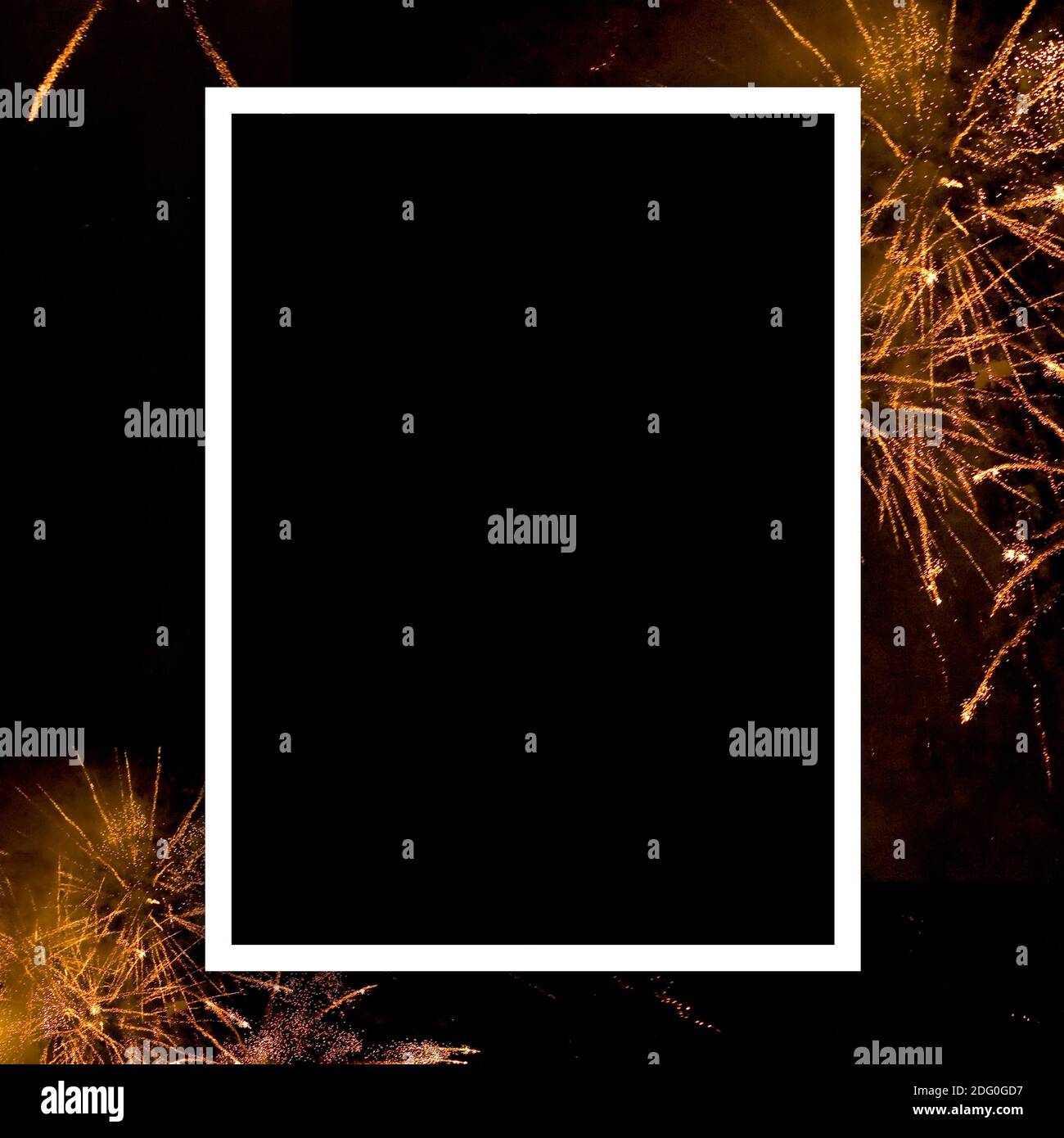 Photo vide avec arrière-plan de feu d'artifice Banque D'Images