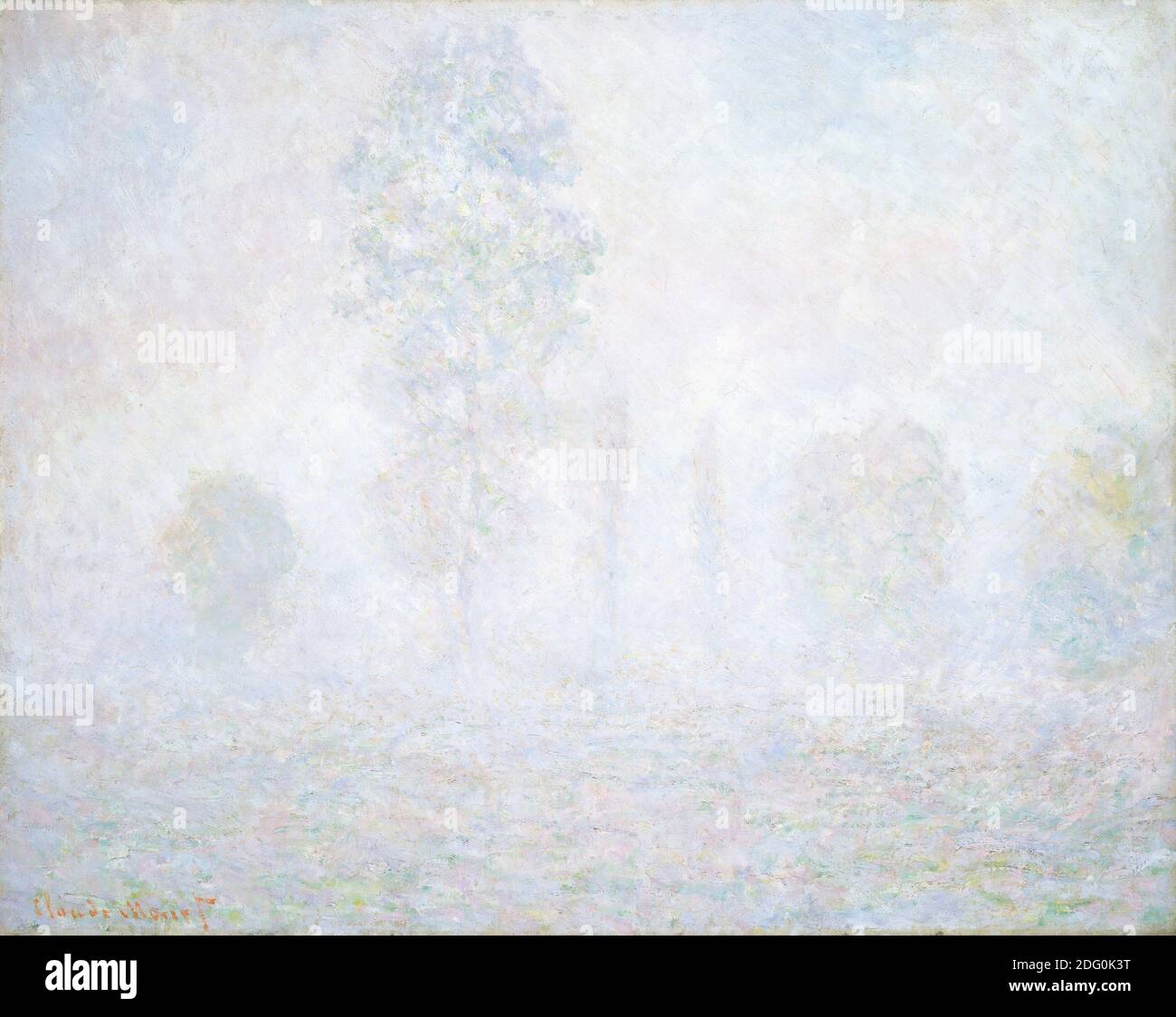 Titre: Haze du matin Créateur: Claude Monet Date: 1888 Moyen: Huile sur toile dimension: 74 x 92.5 cm lieu: Galerie nationale d'art, Washington Banque D'Images