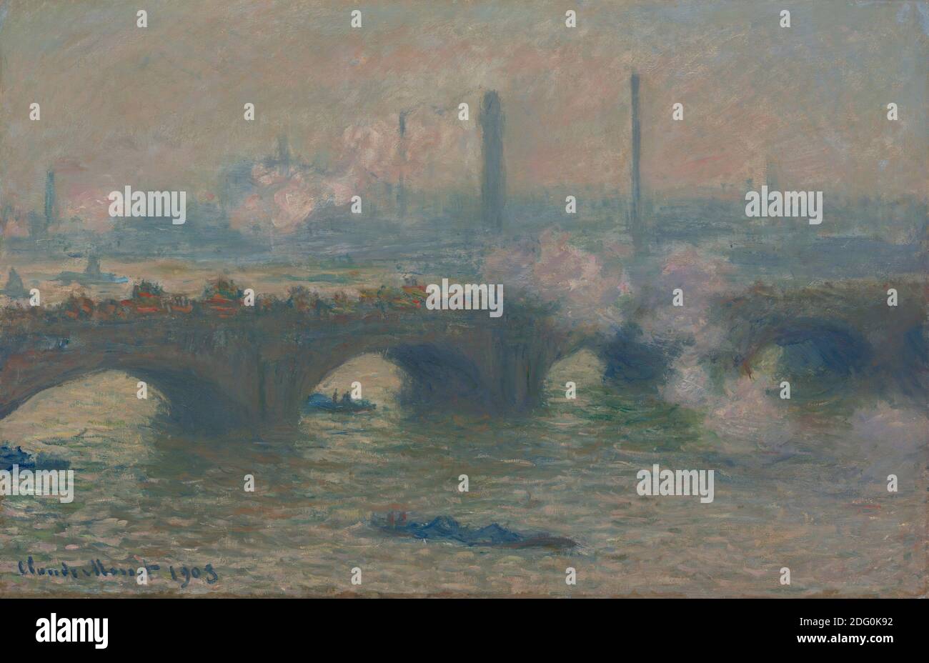 Titre: Pont de Waterloo, Journée des gris Créateur: Claude Monet Date: 1903 Moyen: Huile sur toile dimension: 65.1 x 100 cm lieu: National Gallery of Art, Washington Banque D'Images