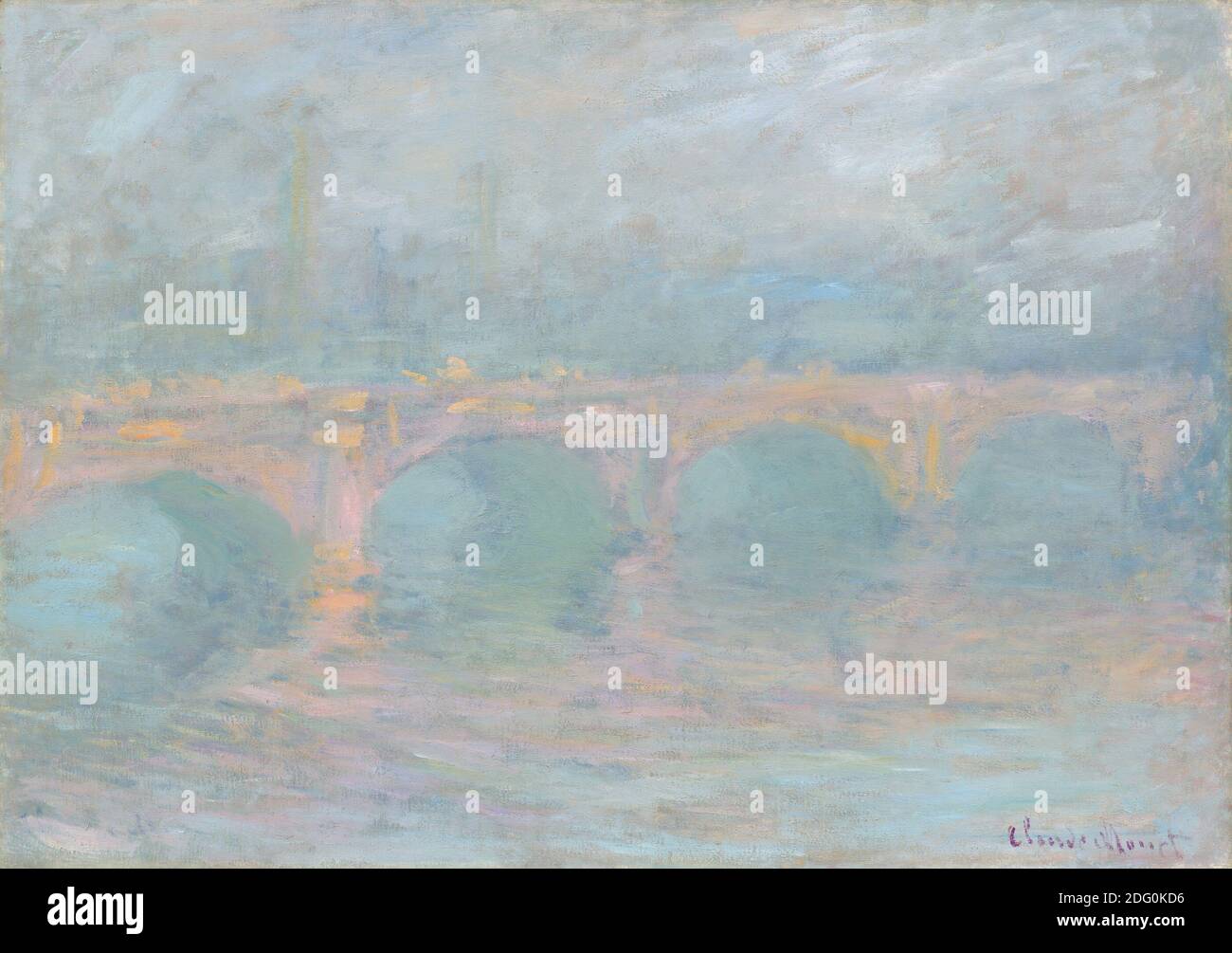 Titre: Waterloo Bridge, Londres, au coucher du soleil Créateur: Claude Monet Date: 1904 Moyen: Huile sur toile dimension: 65.5 x 92.7 cm lieu: National Gallery of Art, Washington Banque D'Images