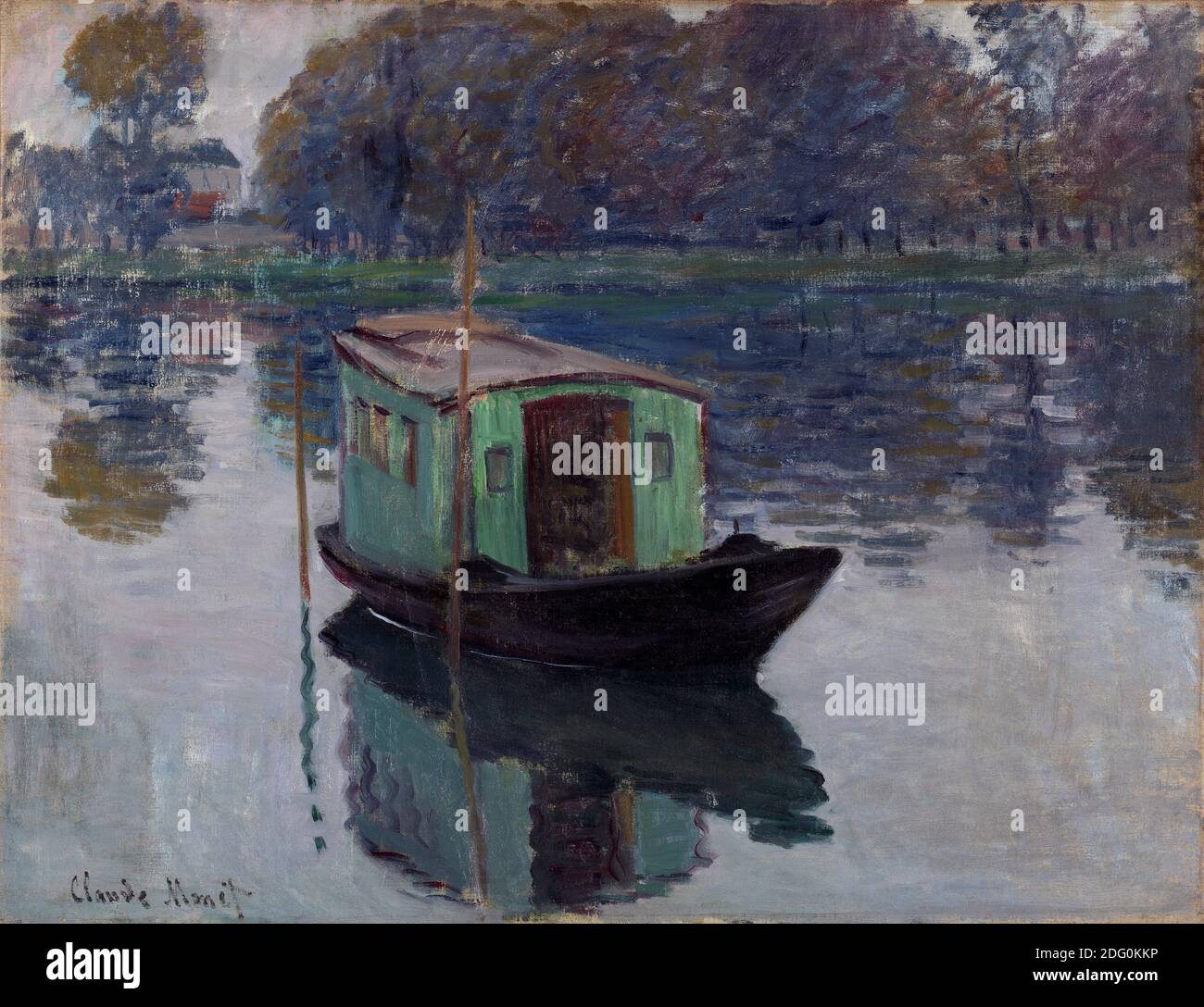 Titre: The Boat Studio Créateur: Claude Monet Date: 1874 Moyen: Huile sur toile dimension: 50,2 x 65,5 cm emplacement: Rijksmuseum Kroller-Muller Banque D'Images