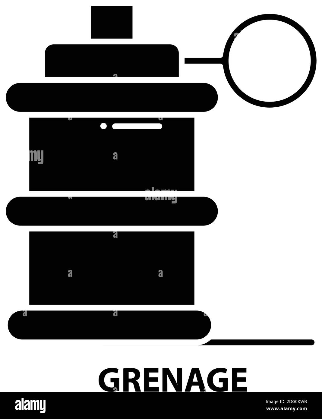 icône grenage, signe vectoriel noir avec traits modifiables, illustration de concept Illustration de Vecteur