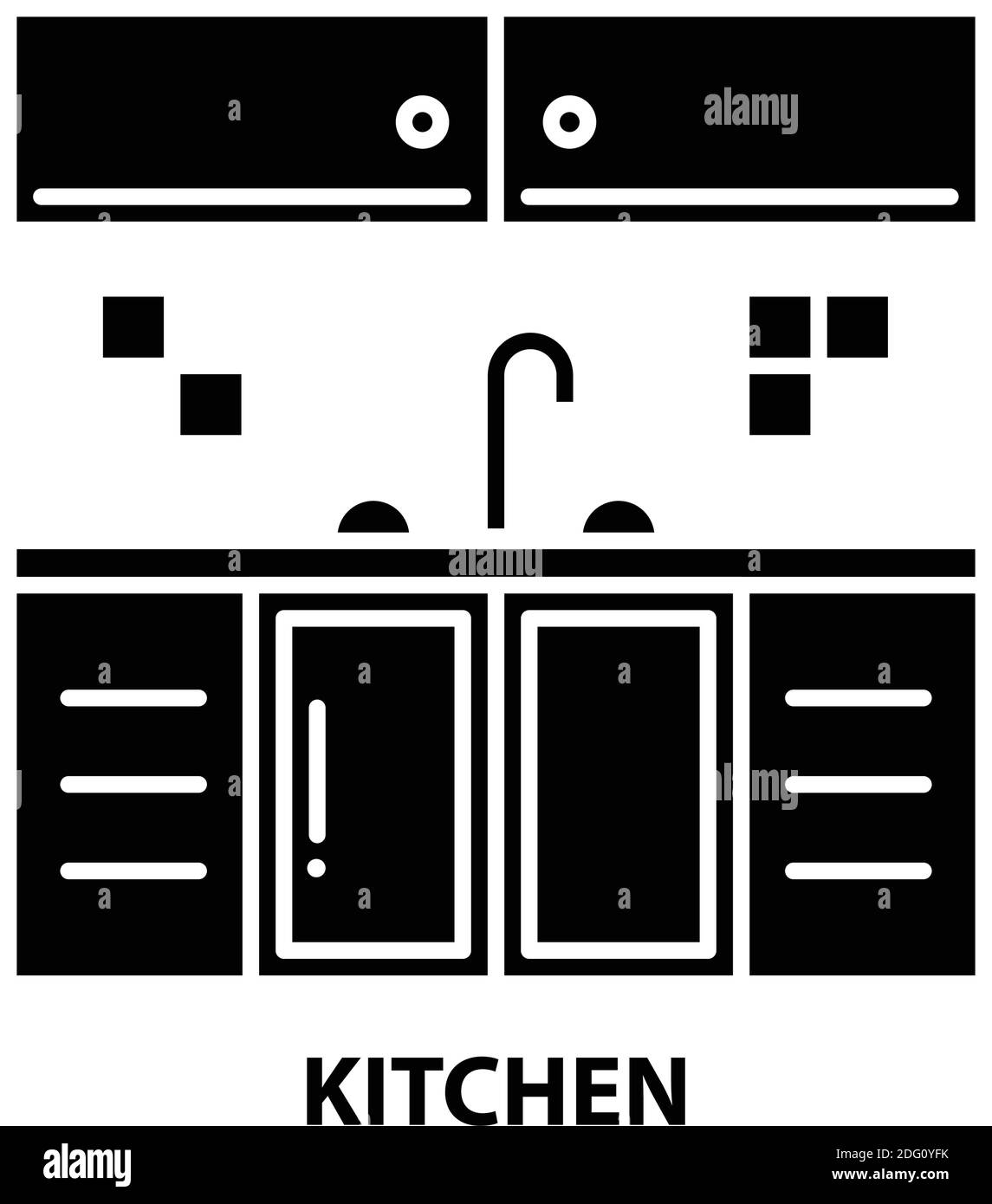 icône de cuisine, signe vectoriel noir avec traits modifiables, illustration de concept Illustration de Vecteur